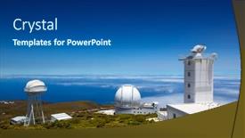  Presentation with telescope - Slide deck enhanced with la-palma-canary-islands-spain background and a ocean colored foreground