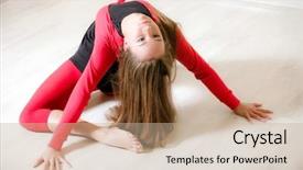  Presentation with flexible - Beautiful slides featuring la performance - pretty flexible dancer woman sit backdrop and a mint green colored foreground