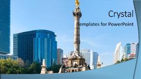  Presentation with mexico city - Cool new theme with la reforma in mexico city backdrop and a light blue colored foreground