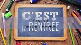 Presentation with rustic chalkboard - Audience pleasing presentation theme consisting of la rentree back to school backdrop and a teal colored foreground