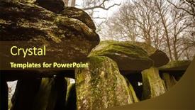  Presentation with rock - Slide deck enhanced with la-roche-aux-fees background and a tawny brown colored foreground