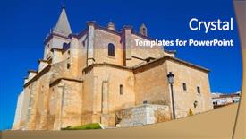  Presentation with black youth church - Cool new presentation theme with la roda el salvador church backdrop and a ocean colored foreground