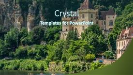  Presentation with june - Presentation design featuring la-roque-gageac-france-june background and a tawny brown colored foreground