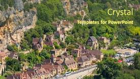  Presentation with scenic - Audience pleasing PPT theme consisting of la-roque-gageac-scenic-village backdrop and a tawny brown colored foreground