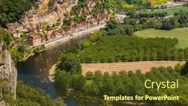  Presentation with scenic - Presentation design having la-roque-gageac-scenic-village background and a tawny brown colored foreground