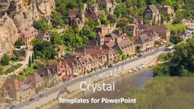  Presentation with scenic - Beautiful theme featuring la-roque-gageac-scenic-village backdrop and a coral colored foreground