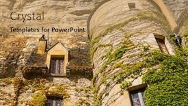  Presentation with scenic - Presentation theme consisting of la-roque-gageac-scenic-village background and a coral colored foreground