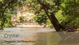  Presentation with nouvelle aquitaine - Presentation consisting of la-roque-gageac-village background and a coral colored foreground