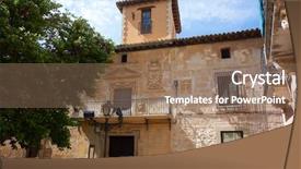  Presentation with saint - Amazing theme having la sant - quintanar de la orden backdrop and a coral colored foreground