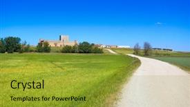  Presentation with saint - Slide deck featuring la sant - santiago de la torre background and a gold colored foreground