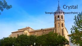  Presentation with people at church - PPT layouts consisting of la sant - tembleque church in toledo background and a  colored foreground