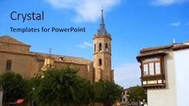  Presentation with way - PPT theme enhanced with la sant - tembleque in toledo at castile background and a  colored foreground