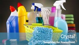  Presentation with natural skin products women - Slides with la sterilisation - assorted cleaning products background and a  colored foreground