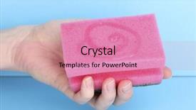  Presentation with blue - Presentation theme consisting of la sterilisation - sponge in hand with detergent background and a  colored foreground