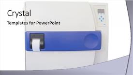  Presentation with background - Colorful slide set enhanced with la sterilisation medical - sterilizer under the white background backdrop and a white colored foreground