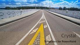 Presentation with bridge - Beautiful PPT layouts featuring la-toja-toxa-island-bridge backdrop and a coral colored foreground