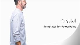  Presentation with eye glasses looking at world - Theme having laater - middle age hoary senior man background and a white colored foreground