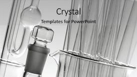  Presentation with laboratory equipment - Cool new PPT theme with lab abstract - forefront of glass laboratory equipment backdrop and a  colored foreground