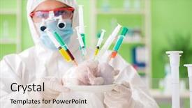  Presentation with gmo - Amazing presentation theme having lab assistant testing gmo chicken backdrop and a lemonade colored foreground