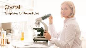  Presentation with lab coat - Cool new slide set with lab bench and using microscope backdrop and a cream colored foreground