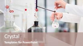  Presentation with work - Slides having lab carrying out an experiment background and a  colored foreground