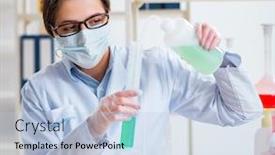  Presentation with beauty products - Presentation theme consisting of lab-chemist-checking-beauty background and a light blue colored foreground