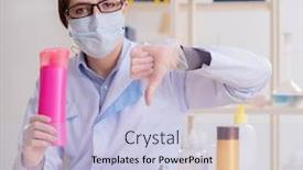  Presentation with beauty products - Theme having lab-chemist-checking-beauty background and a light blue colored foreground
