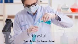  Presentation with beauty products - Slide set having lab-chemist-checking-beauty background and a light blue colored foreground