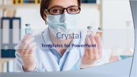  Presentation with beauty products - Colorful PPT layouts enhanced with lab-chemist-checking-beauty backdrop and a sky blue colored foreground