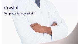  Presentation with lab coat - Slide deck consisting of happy senior couple having picnic background and a  colored foreground.