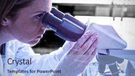  Presentation with lab coat - Colorful theme enhanced with lab coat - scientist working in laboratory backdrop and a  colored foreground