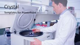  Presentation with lab coat - PPT layouts with lab coat using a centrifuge background and a light blue colored foreground