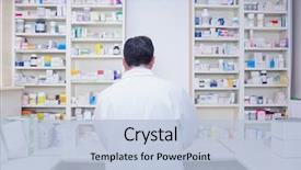  Presentation with coats - Colorful slides enhanced with lab coats in the pharmacy backdrop and a light blue colored foreground