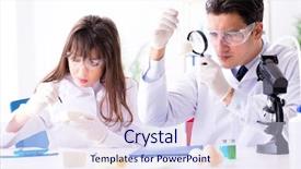  Presentation with testing - Presentation design with microbology cheese - two lab doctor testing food background and a  colored foreground