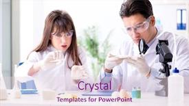  Presentation with electronic product innovation lab - Cool new slide deck with microbology cheese - two lab doctor testing food backdrop and a  colored foreground