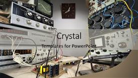  Presentation with wide - Beautiful PPT theme featuring lab engineer - interior of vintage technological laboratory backdrop and a light gray colored foreground