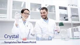  Presentation with clinical research - Colorful PPT theme enhanced with lab equpment - science chemistry technology biology backdrop and a sky blue colored foreground