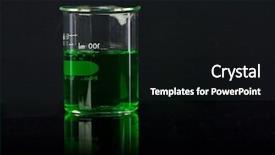  Presentation with green glass - PPT theme enhanced with lab glass with green chemical background and a black colored foreground