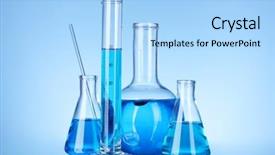  Presentation with lab test - Colorful slide deck enhanced with lab pharmacy - test-tubes on blue background backdrop and a light blue colored foreground