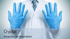  Presentation with lab safety - Amazing slide set having lab safety - doctor wearing blue medical gloves backdrop and a light blue colored foreground