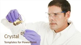  Presentation with lab safety - Amazing PPT theme having lab safety - scientist pours a chemical compound backdrop and a cream colored foreground