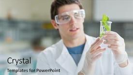  Presentation with lab safety - Presentation theme having lab safety - student standing at the laboratory background and a light blue colored foreground