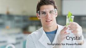  Presentation with lab safety - PPT theme featuring lab safety - student standing at the laboratory background and a lemonade colored foreground