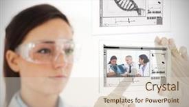  Presentation with medical technology - Slides featuring lab technician selecting medical image background and a lemonade colored foreground