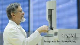  Presentation with scientific research - Presentation theme enhanced with lab using a gas chromatograph background and a light gray colored foreground