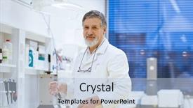  Presentation with scientific research - Presentation design having lab using a gas chromatograph background and a light blue colored foreground