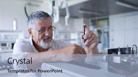  Presentation with scientific research - Theme with lab using a gas background and a light blue colored foreground