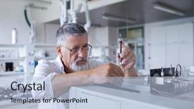  Presentation with scientific research - Presentation having lab using a gas background and a light blue colored foreground