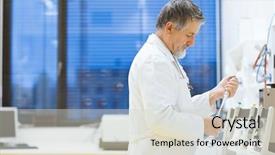  Presentation with scientific research - Slides featuring lab using a gas background and a  colored foreground