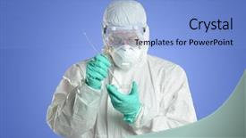  Presentation with hazmat - Theme having lab wearing a hazmat background and a light blue colored foreground